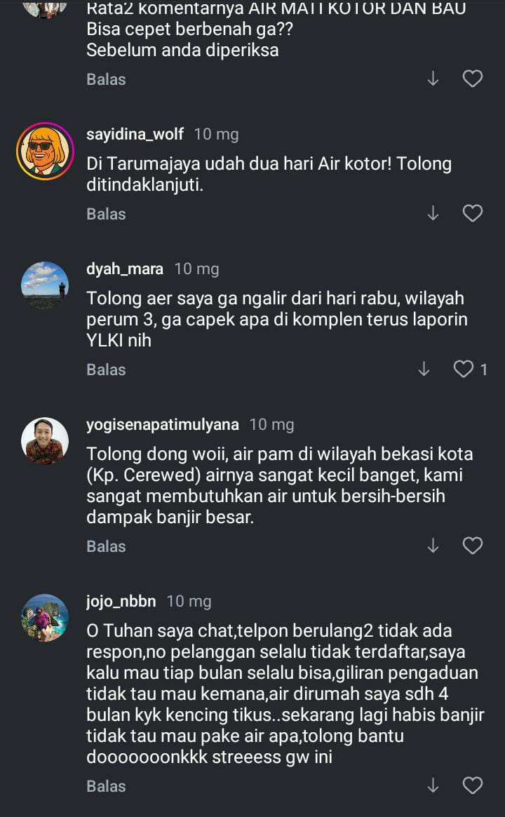 Keluhan Pelanggan BUMD PDAM Tirta Bhagasasi